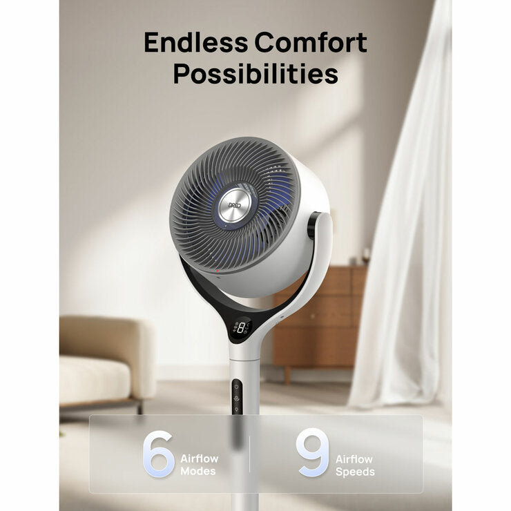 Dreo Smart TurboPoly Pedestal Fan in White, DR-HPF025S