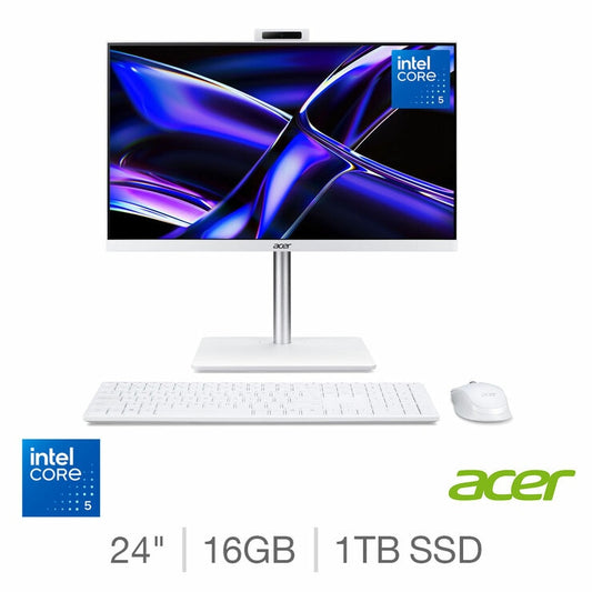 Acer C24-A 24 Inch All in One Desktop PC, Intel Core 5, 16GB RAM, 1TB SSD