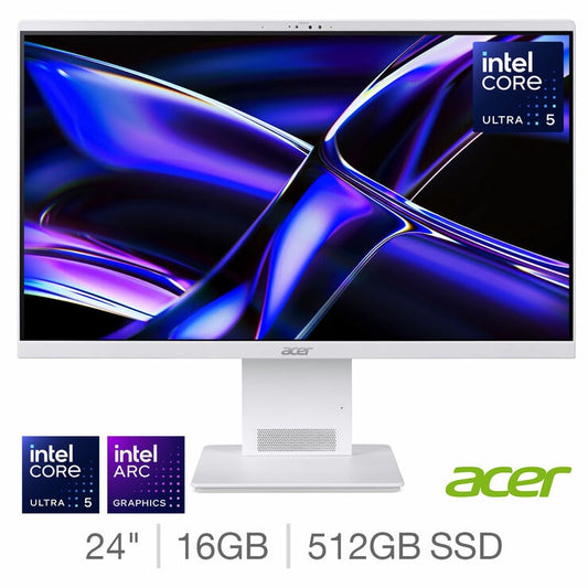 Acer S24-B 24 Inch All in One Desktop PC, Intel Core Ultra 5, 16GB RAM 512GB SSD