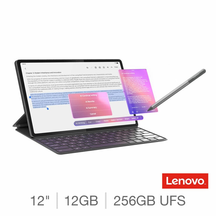 Lenovo Idea Tab Plus Tablet PC, 12GB RAM, 256GB UFS, 12 Inch Tablet, ZAG70709GB