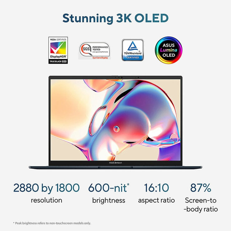 ASUS Zenbook 14 Inch OLED Laptop, Intel Core Ultra 5, 16GB RAM, 512GB SSD