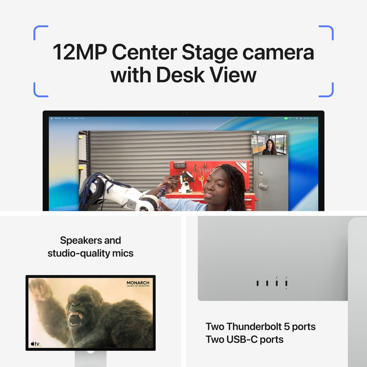 Apple Studio Display 27 Inch Retina 5K Monitor Nano-texture Glass VESA, No Stand