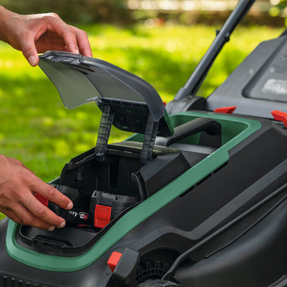 Bosch Rotak 36V 43cm Hand-Propelled Cordless Lawnmower with 2x Battery & Charger