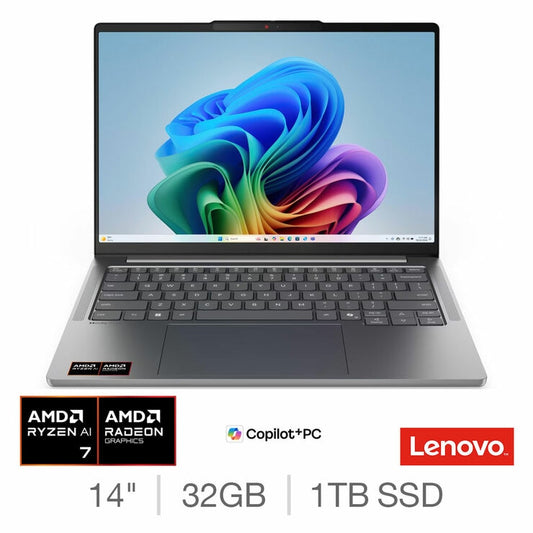 Lenovo IdeaPad Pro 5 14 Inch OLED Copilot+ Laptop, AMD Ryzen AI 7, 32GB, 1TB SSD