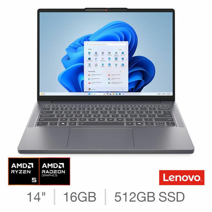 Lenovo IdeaPad Slim 3 14 Inch Laptop, AMD Ryzen 5, 16GB RAM, 512GB SSD