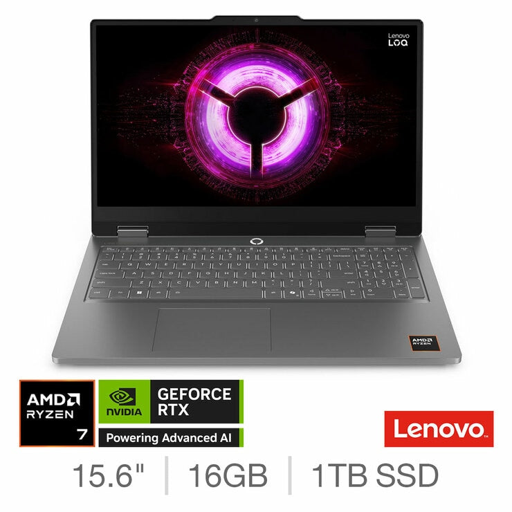 Lenovo LOQ Gaming Laptop 15ARP11, 15.6 Inch AMD Ryzen 7 16GB RAM 1TB SSD RTX5050