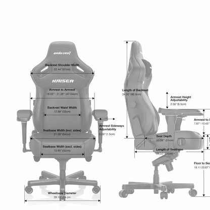 anda seaT Kaiser 4 Series Extra Large Gaming Chair, Black