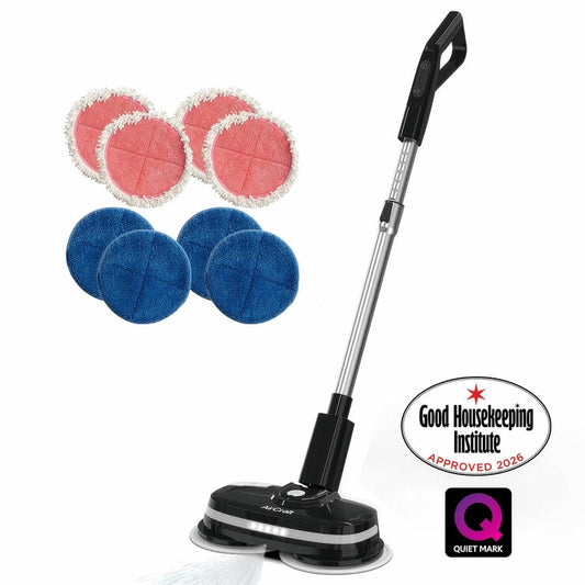 AirCraft PowerGlide Cordless Hard Floor Cleaner & Polisher Black + Extra Pads