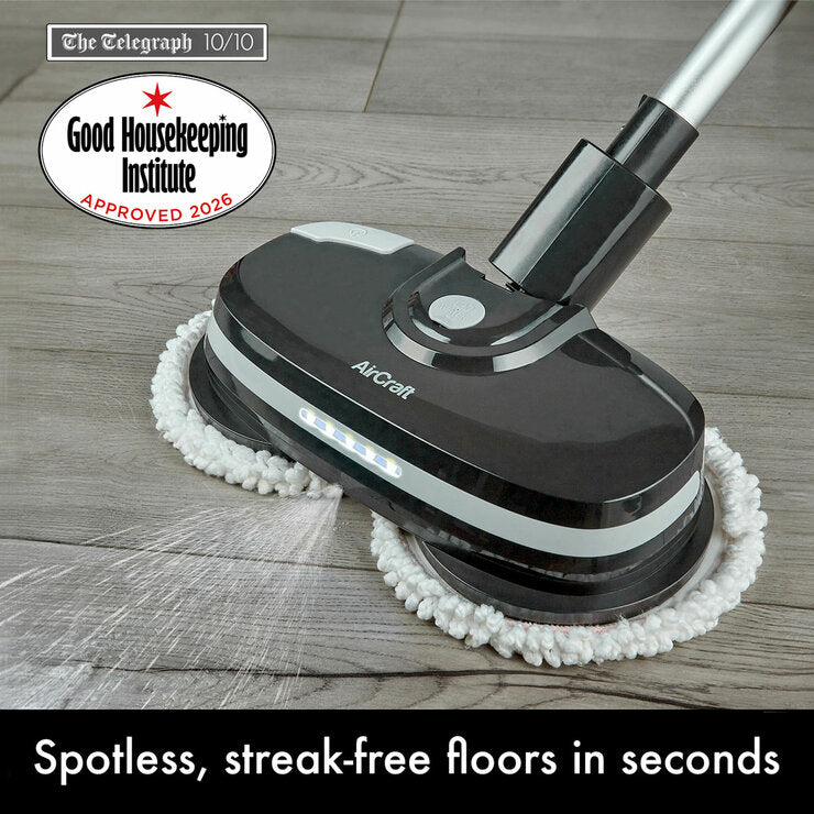 AirCraft PowerGlide Cordless Hard Floor Cleaner & Polisher Black + Extra Pads
