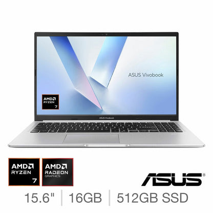ASUS Vivobook Laptop - 15.6 Inch, AMD Ryzen 7, 16GB RAM, 512GB SSD