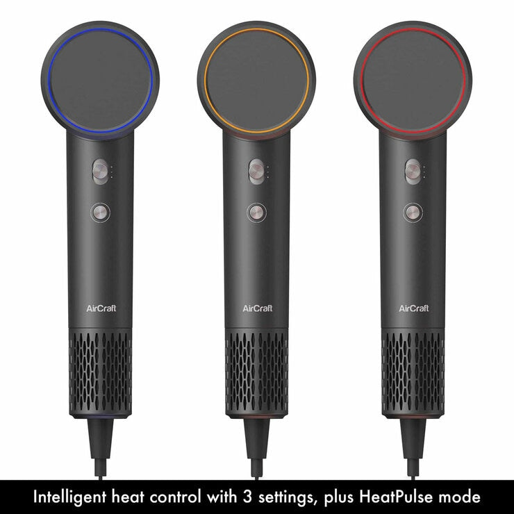 AirCraft Airmotion High Speed Ionic Hair Dryer - Heat Control & Diffuser, Grey