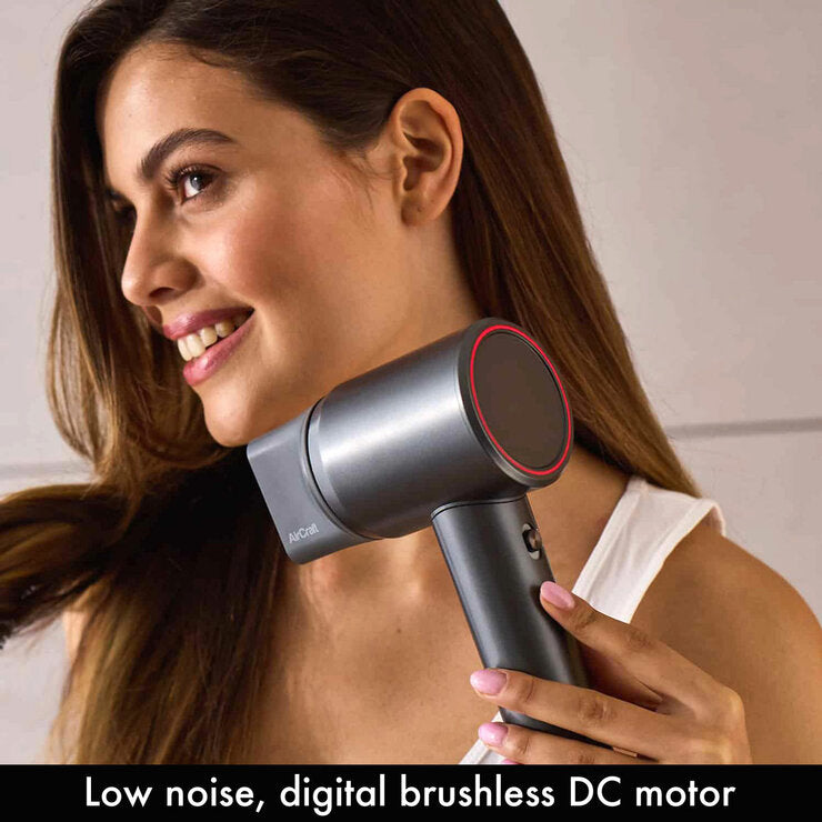 AirCraft Airmotion High Speed Ionic Hair Dryer - Heat Control & Diffuser, Grey