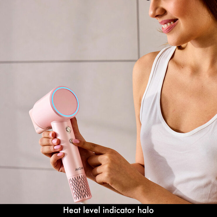 AirCraft Airmotion High Speed Ionic Hair Dryer - Heat Control & Diffuser, Pink