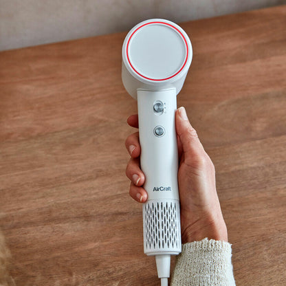 AirCraft Airmotion High Speed Ionic Hair Dryer - Heat Control & Diffuser, White
