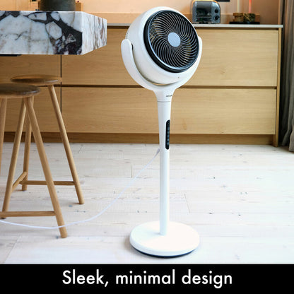 AirCraft LUME Ultra Quiet 2in1 Air Circulator Fan With Remote & LED Stone White