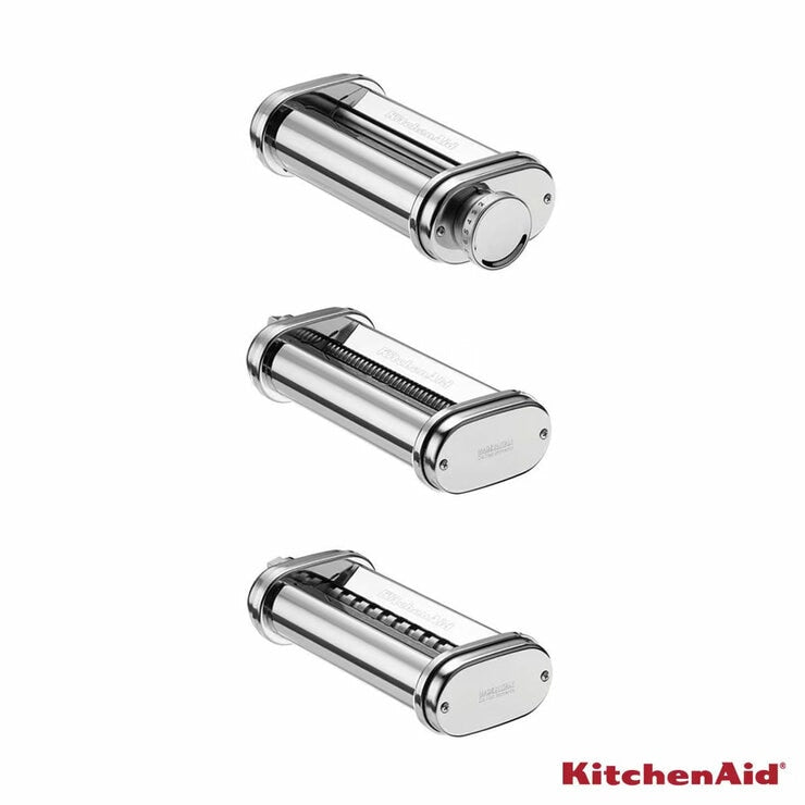 KitchenAid Pasta Cutters & Roller 3 Piece Set in Silver 5KSMPRA