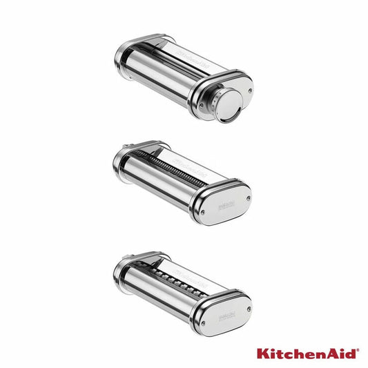 KitchenAid Pasta Cutters & Roller 3 Piece Set in Silver 5KSMPRA