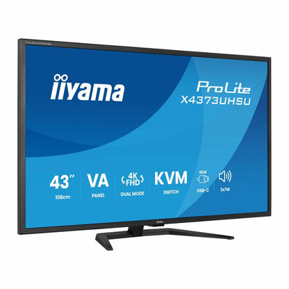 iiyama Prolite 43 Inch 60Hz 4K Ultra HD VA Monitor, X4373UHSU-B2