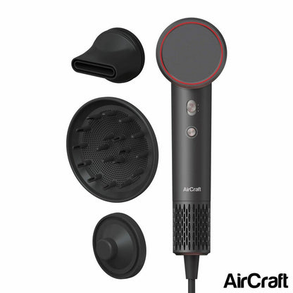 AirCraft Airmotion High Speed Ionic Hair Dryer - Heat Control & Diffuser, Grey