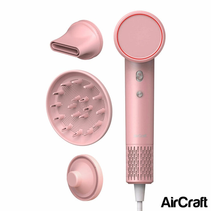 AirCraft Airmotion High Speed Ionic Hair Dryer - Heat Control & Diffuser, Pink