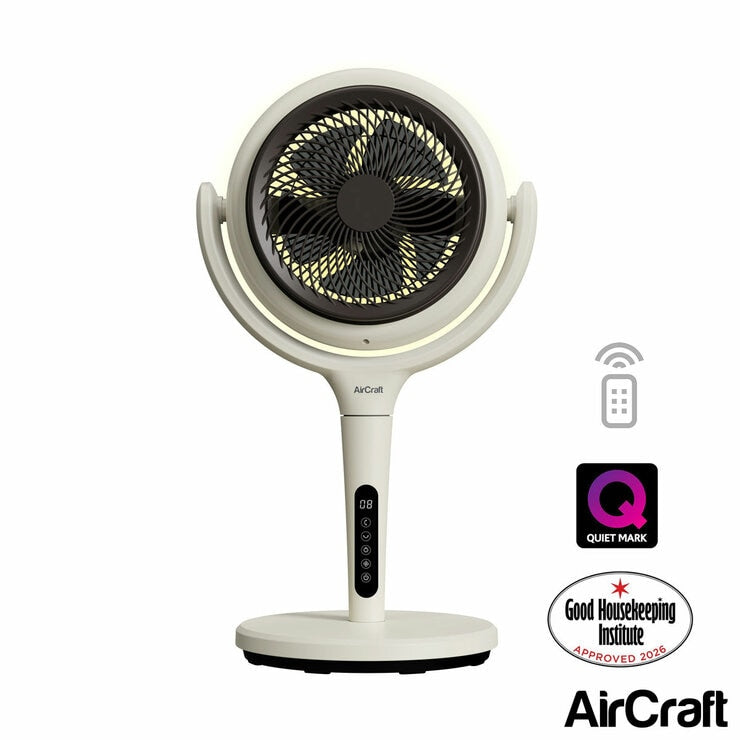 AirCraft LUME MIDI Ultra Quiet Air Circulator Table Fan with Remote & Backlight