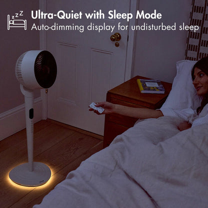 AirCraft AirLUME Cordless Air Circulator Fan with Dimmable Lighting Stone White