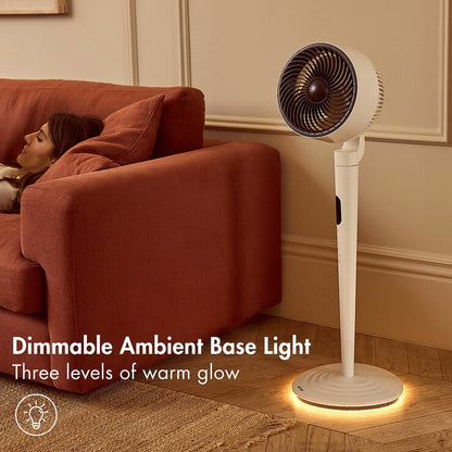 AirCraft AirLUME Cordless Air Circulator Fan with Dimmable Lighting Stone White