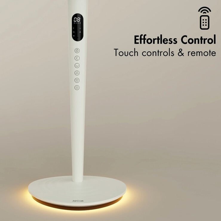 AirCraft AirLUME Cordless Air Circulator Fan with Dimmable Lighting Stone White