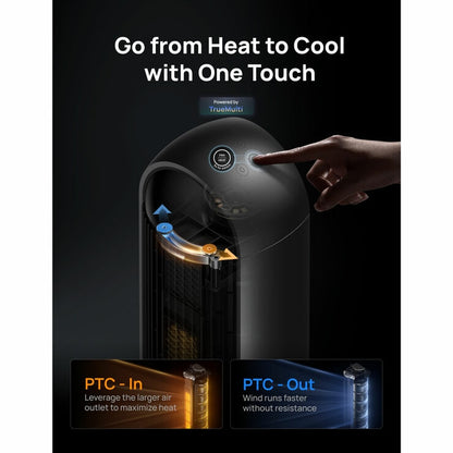 DREO 2-in-1 Smart Tower Cooling Fan & Heater in Grey DR-HSH016S