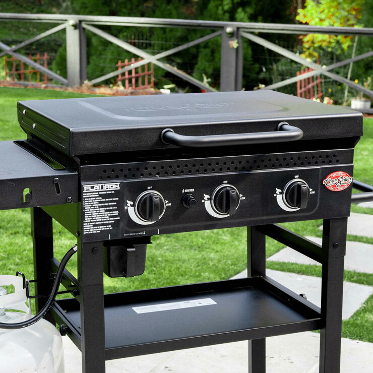 Char-Griller 3 Burner Flat Iron Gas Griddle Plancha BBQ