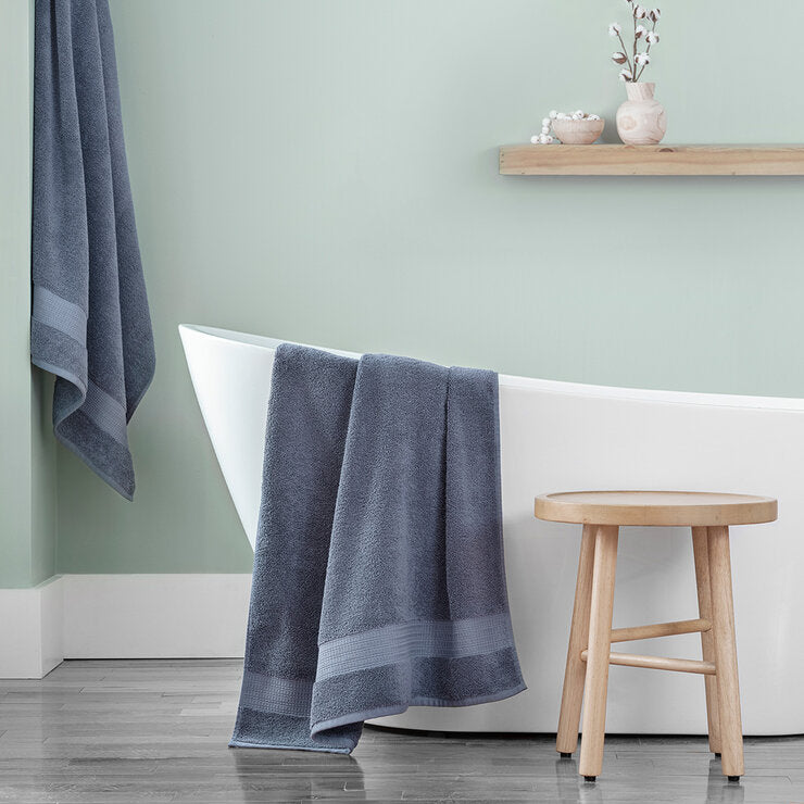 Grandeur 100% Cotton Blue Bath Sheets, Pack of 2