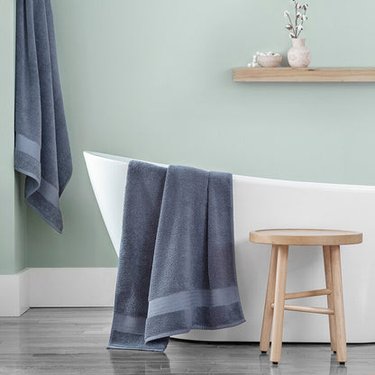 Grandeur 100% Cotton Blue Bath Sheets, Pack of 2