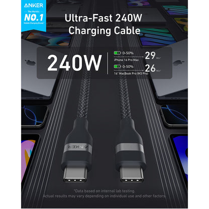 Anker Prime 140W 4-Port GaN Charger with 2x 0.9 m and 1x 1.8 m 240W USB-C Cables