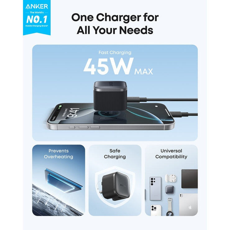 Anker Nano 45W Foldable USBC Charger & Anker Prime 140W USBC 4-Port GaN Charger