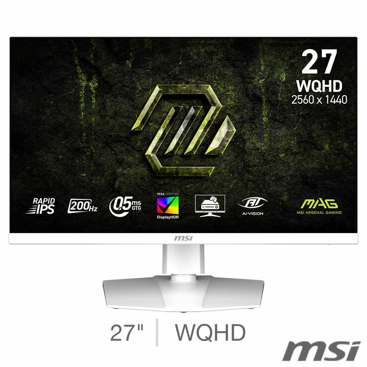 MSI MAG 274QRFW E20 WQHD IPS 200Hz Gaming Monitor, 9S6-3CF99T-003