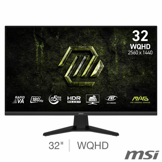 MSI 325QF MAG E18V 32 inch WQHD 180Hz VA Gaming Monitor, 9S6-3DE11M-003
