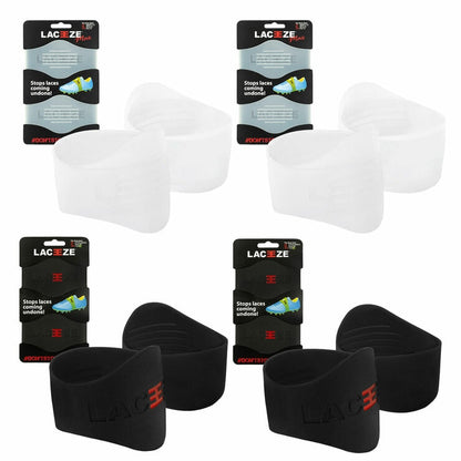 Laceeze Max Bands 4 Pack in Black and Translucent