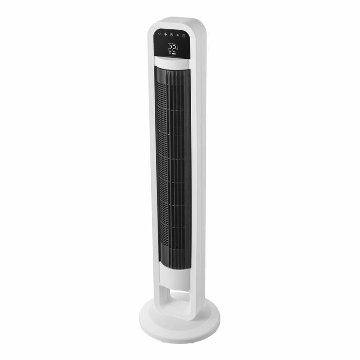 OmniBreeze Tower Fan with Internal Oscillation & Remote Control in White