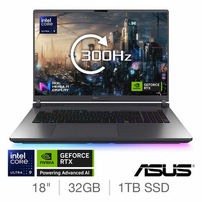 ASUS ROG Strix 18 Inch Gaming Laptop, Intel Ultra 9, 32GB, 1TB, RTX 5070 Ti
