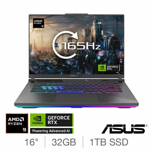 ASUS ROG Strix 16 Inch Gaming Laptop, AMD Ryzen 9, 32GB RAM, 1TB, NVIDIA RTX5080