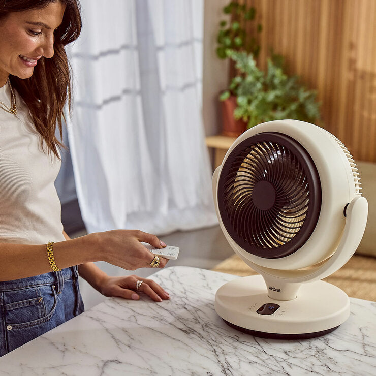 AirCraft LUME MINI Ultra Quiet Air Circulator Desktop Fan, Remote & Backlight