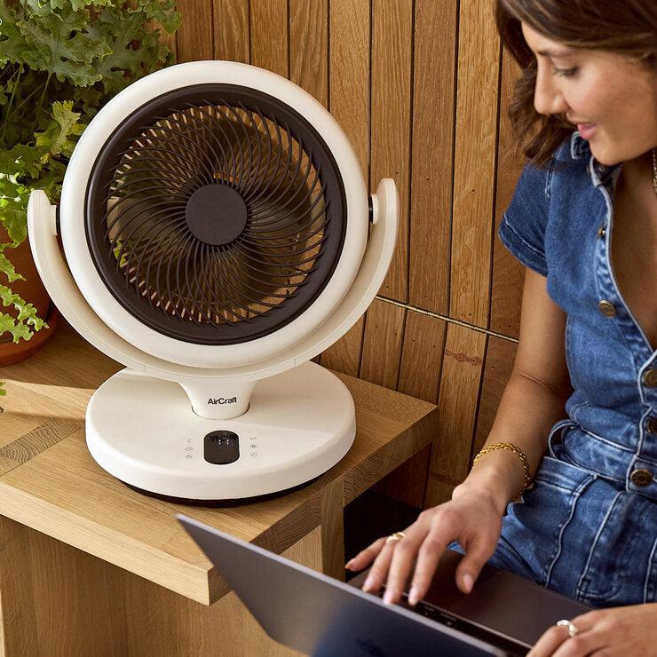 AirCraft LUME MINI Ultra Quiet Air Circulator Desktop Fan, Remote & Backlight