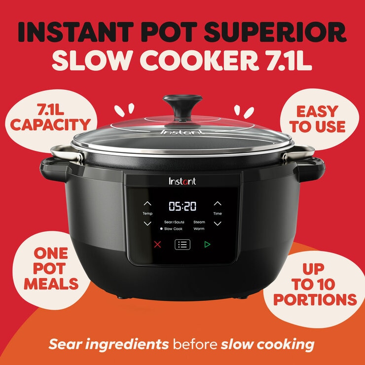 Instant Pot Superior 7.1L Slow Cooker in Black