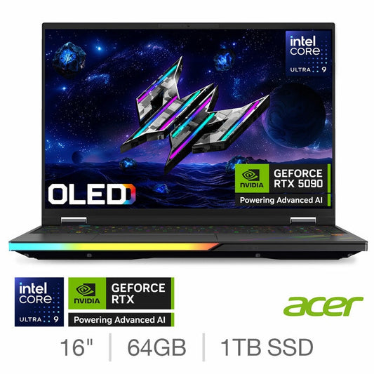 Acer Predator Helios AI Gaming Laptop 16 Inch OLED Core Ultra 9 64GB 1TB RTX5090