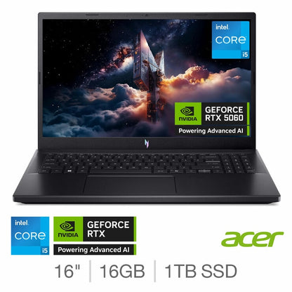 Acer Nitro V15 Gaming Laptop - 15.6 Inch Intel Core i5 16GB RAM 1TB SSD RTX 5060