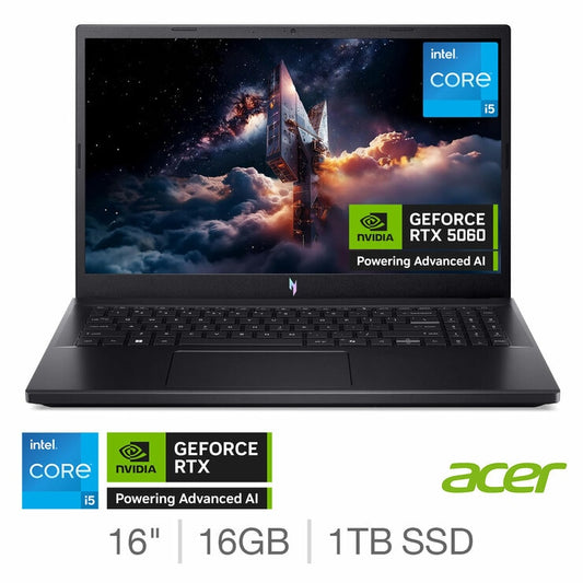 Acer Nitro V15 Gaming Laptop - 15.6 Inch Intel Core i5 16GB RAM 1TB SSD RTX 5060
