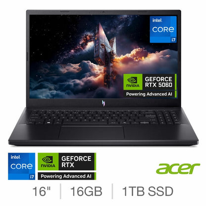 Acer Nitro V15 Gaming Laptop - 15.6 Inch Intel Core i7 16GB RAM 1TB SSD RTX 5060