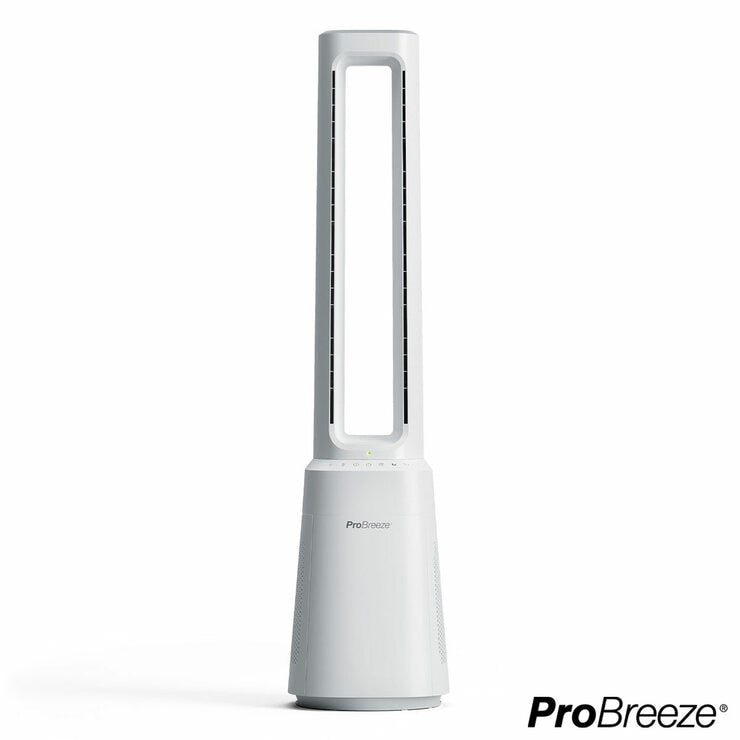 Pro Breeze OmniAir 41 Inch Premium Bladeless Tower Fan & Air Purifier in White