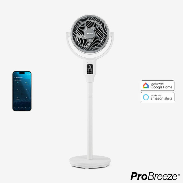 Pro Breeze AirFlo 43 Inch Smart Hybrid Pedestal Fan Ultra-Quiet Air Circulator
