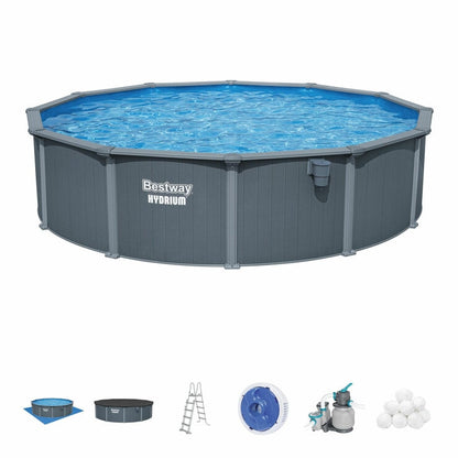 Bestway Hydrium 18ft (5.4m) Round Steel Wall Above Ground Pool Set